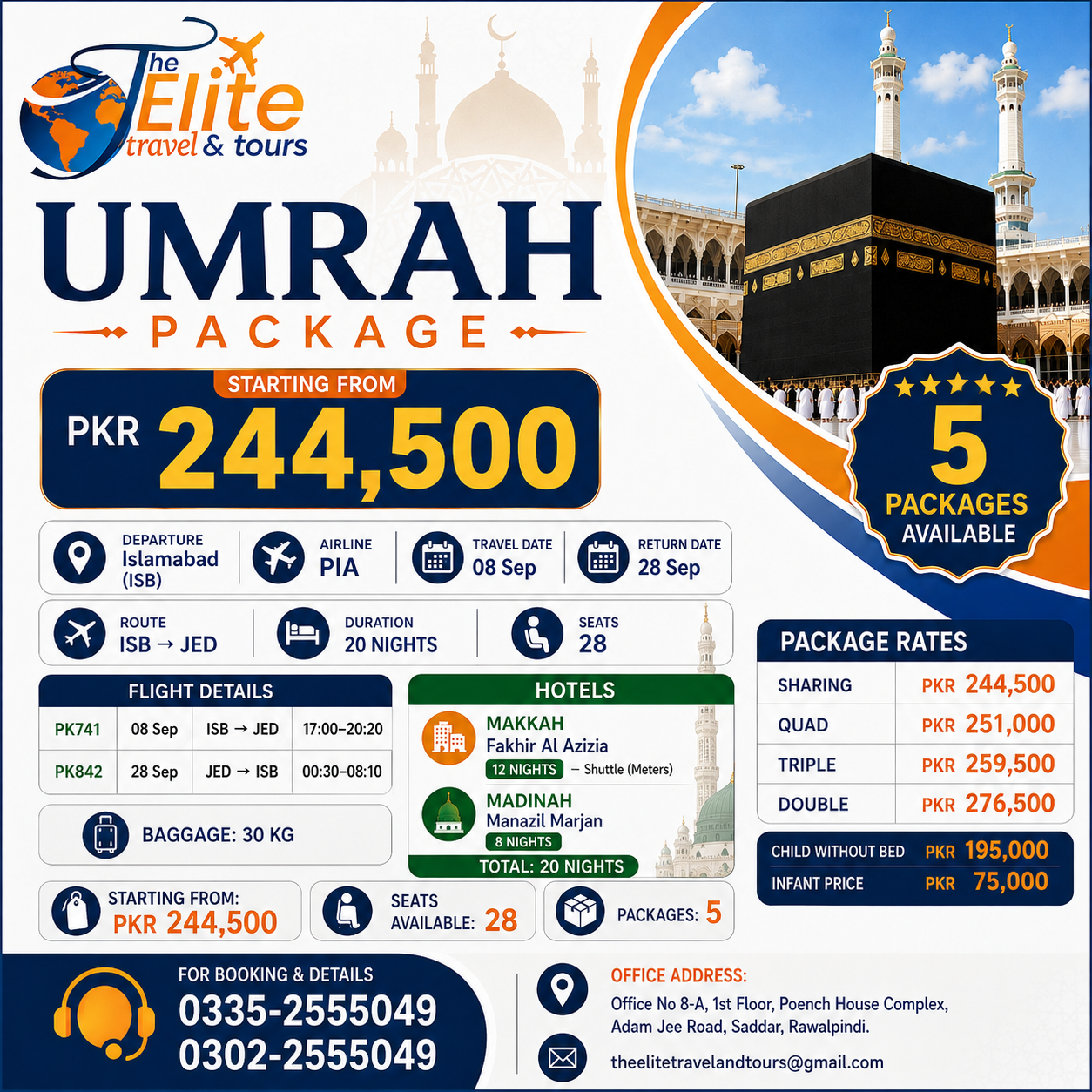 21 Days Economy Umrah Package